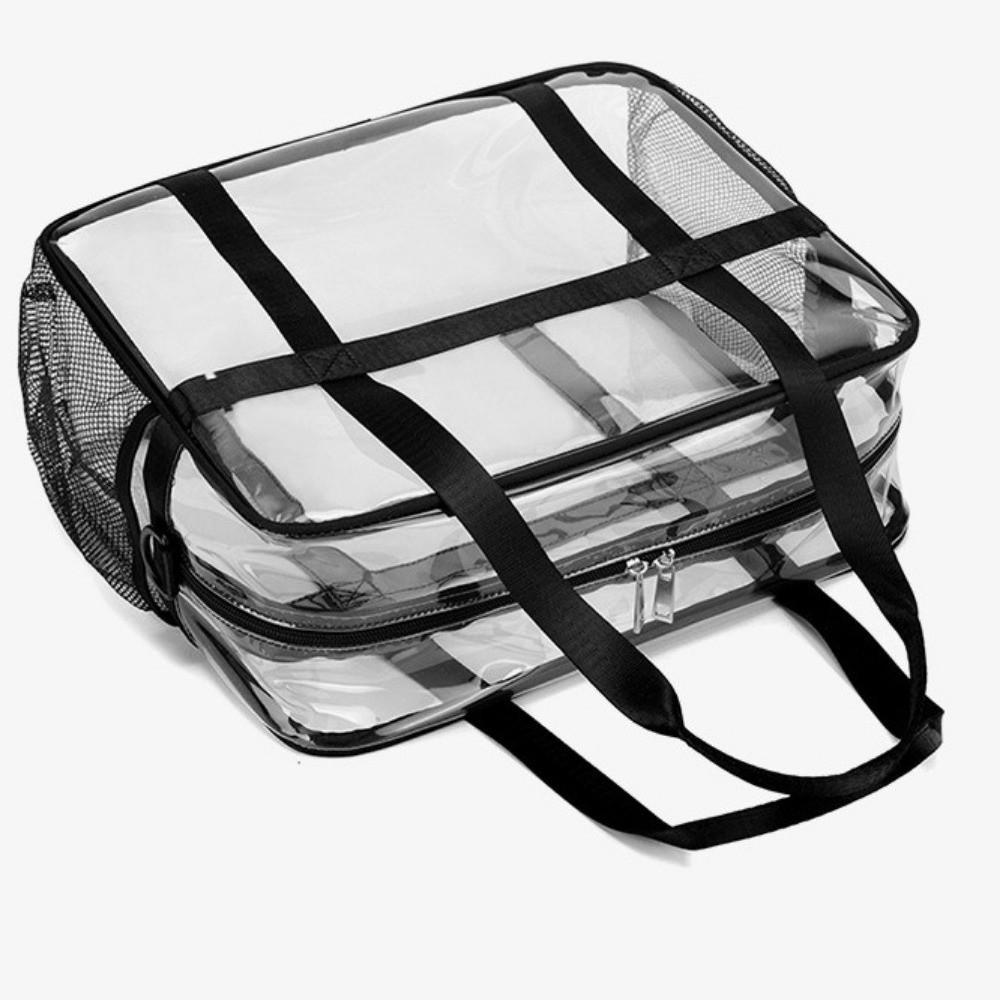 Large Capacity Transparent Crossbody Bag Waterproof Portable Toiletries Handbag PVC Material Lightweight Washing Storage Bag