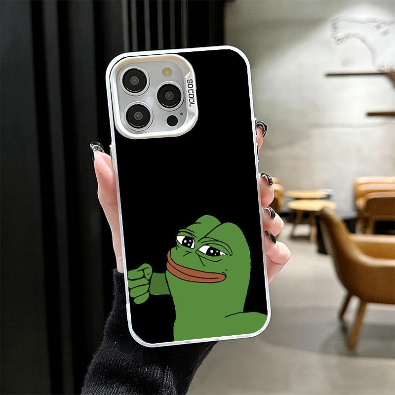 Funny Sad Forg P-Pepe Meme Shockproof Phone Case for iPhone 17 Air 16 16E 15 Pro Max 14 Plus 13 Mini 12 Back Cover Anti Fall Fun