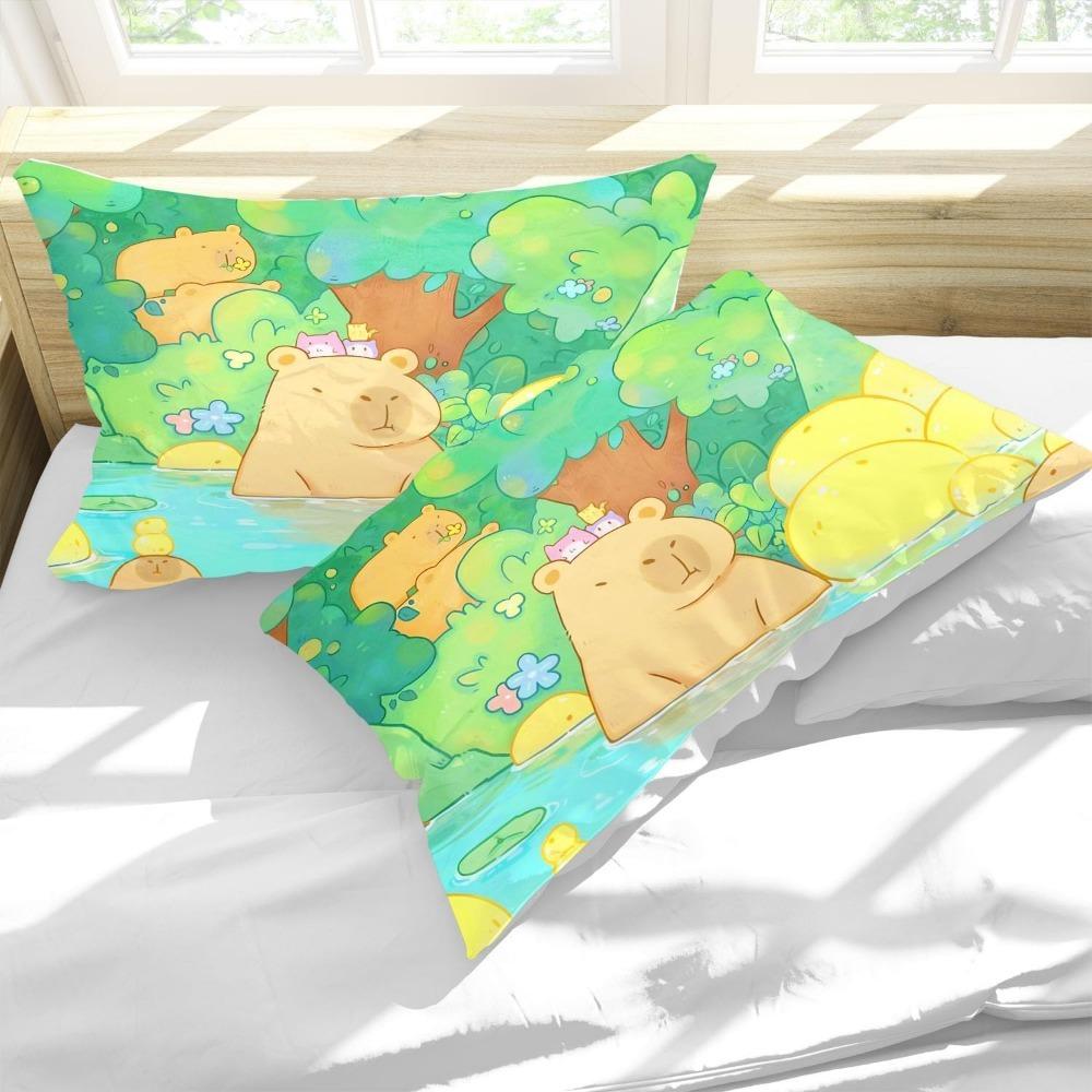 Cute cartoon dolphin bed sheets and down duvet covers, children's duvet covers, adult room decorations, ultra-fine fiber soft be