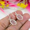 Natural Rose Quartz Gemstone 925 Solid Sterling Silver Gift Earring 1.25" G5a56