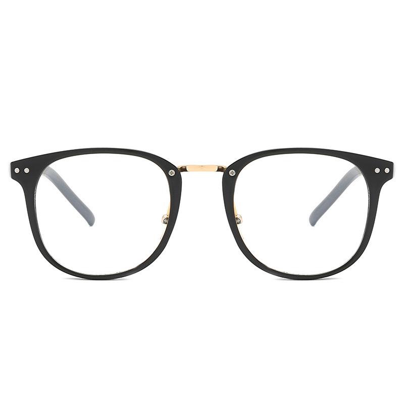 JYL Eyeglasses Square Rivet Anti Blue Light Plain Versatile Use 1800