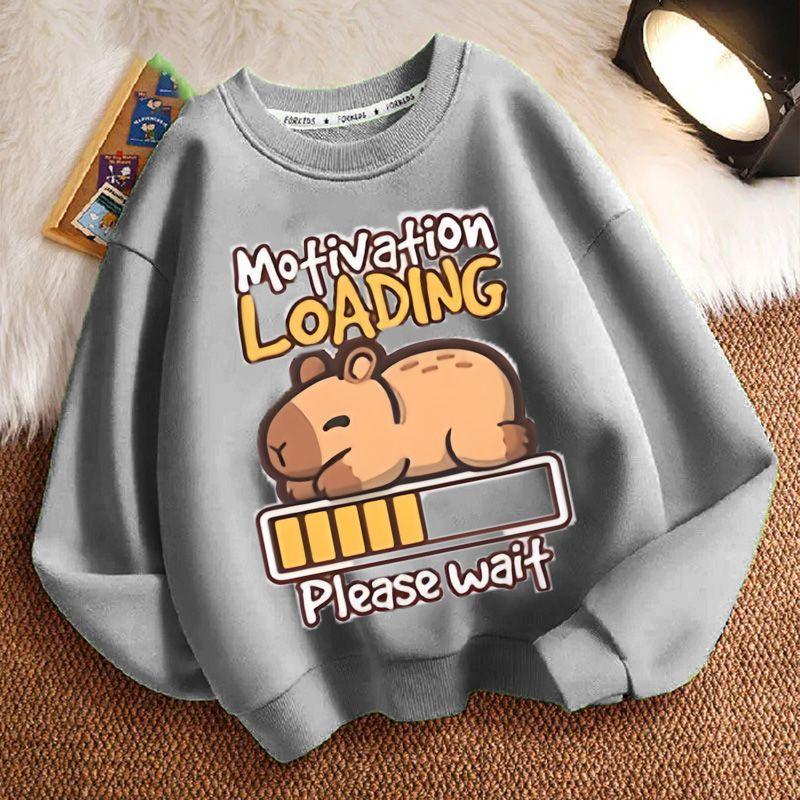 Süßes Capybara Sweatshirt für Kinder, lässiges Oberteil für Jungen und Mädchen Frühling und Herbst