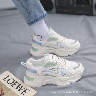 Dad Shoes Women's Spring and Autumn New Popular Thick-soled Versatile Height Increase Internet Celebrity Casual Sports Shoes