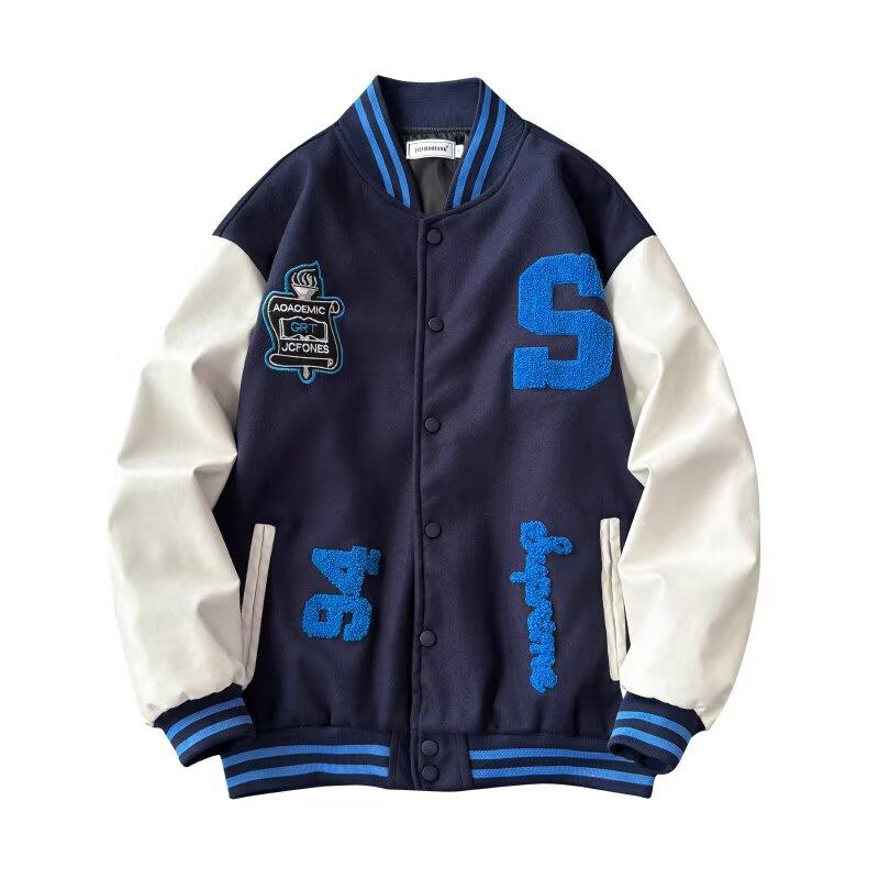 Autumn New Baseball Jacket Men Trendy American High Street Jacket Versatile Couple Style Jacket Trendy Men Autumn Winter