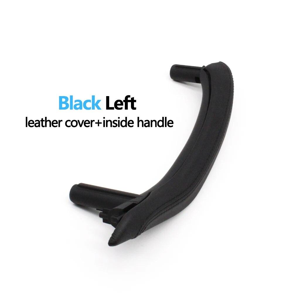 Car Front Rear Passenger Doors Pull Handle Trim With Leather Outer Cover For BMW X5 X6 F15 F16