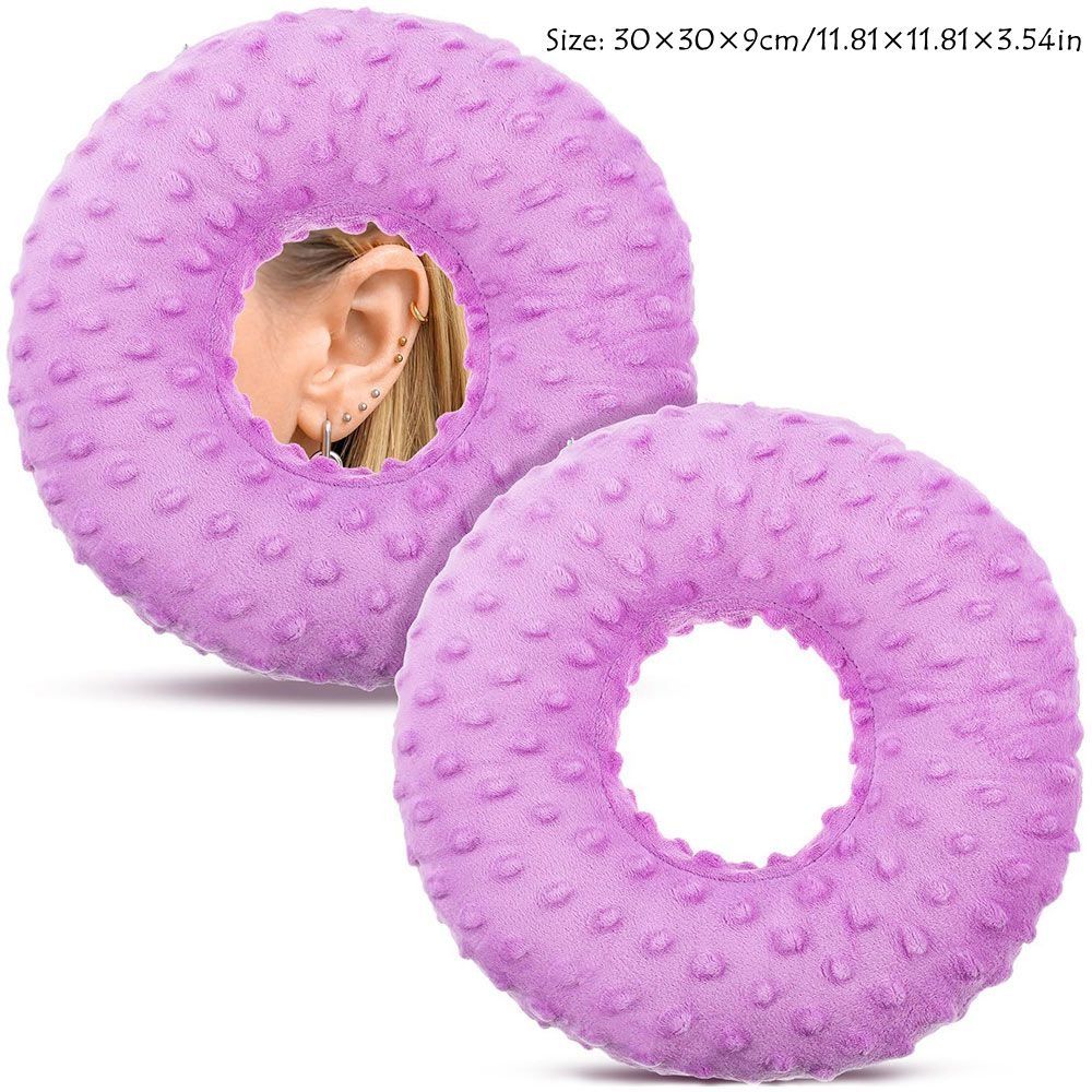 Cotton Filling Ear Piercing Pillow Ergonomic Breathable Pillow with Ear Hole Comfortable Portable Earring Pillow