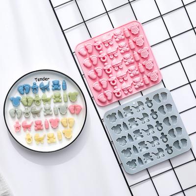 1/2Pcs Silicone Baby Shower Mold Baby Feet Mold Baby Bottle Pacifier Baby Onesie Baby Carriage Bear Molds BPA-Free Chocolate Candy Making Kit