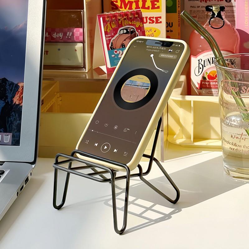 Cute Mini Iron Chair Phone Stand Desktop Creative Holder Lazy People