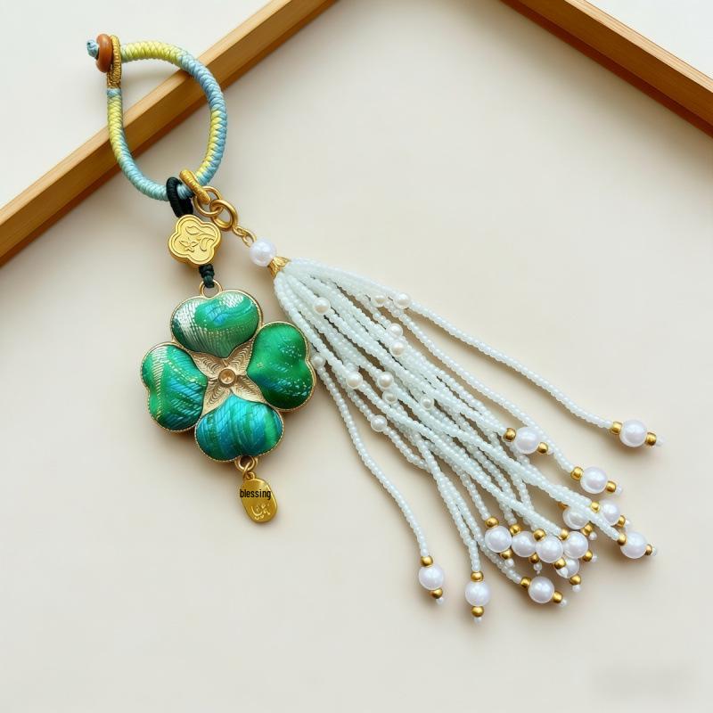 Pure Handmade Song Brocade Horse Pendant Charm – Double-Sided Fortune & Prosperity Tassel Ornament