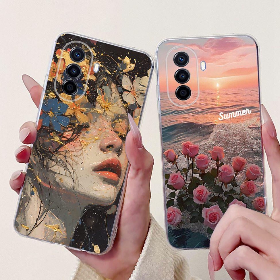Clear For Huawei Nova Y70 Plus Case Cover Cute Cat Fashion Cool Painted Phone Case For Huawei Nova Y70 MGA-LX9 MGA-LX9N MGA-LX3
