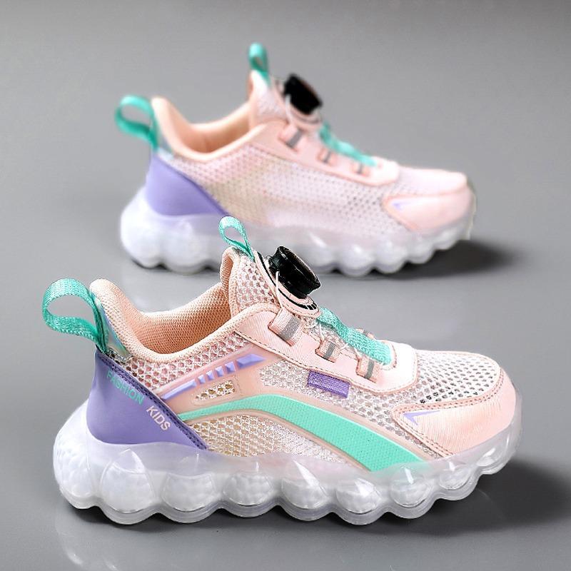 Big Boys Shoes Children's Mesh Sneakers Breathable Mesh Shoes Rotating Button Men
