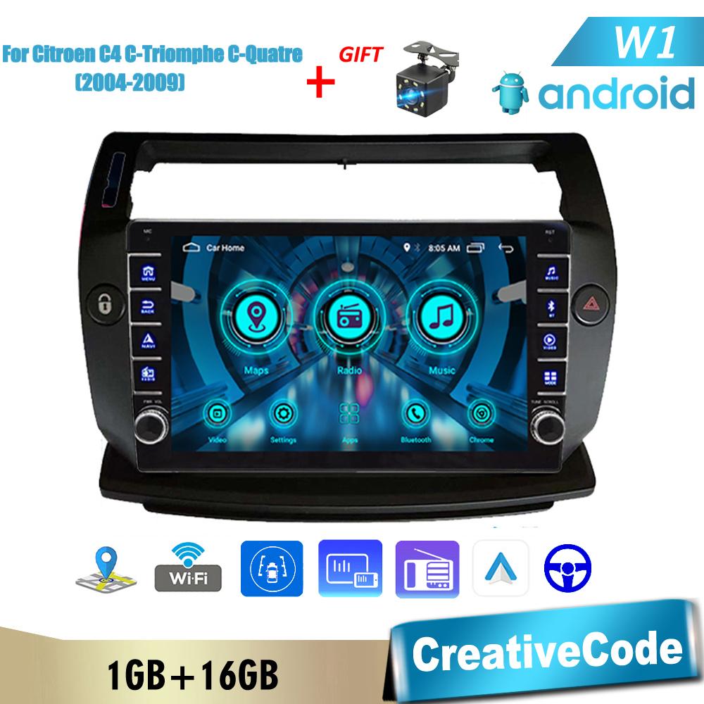 

Для Citroen C4 C-Triomphe C-Quatre 2004-2009 с кнопкой, автомобильным радио, мультимедиа, 2Din, стерео аудио, Android-видео, 1 + 16 ГБ
