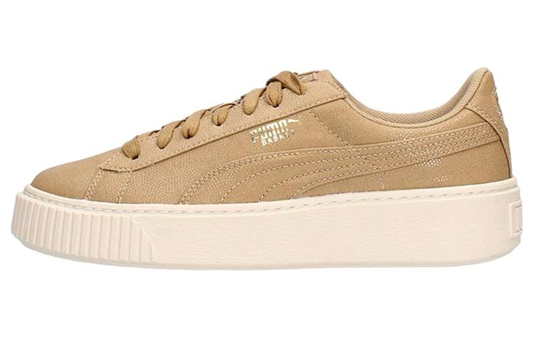 PUMA Basket Platform Cv Wheat White Women s 365623-02 41