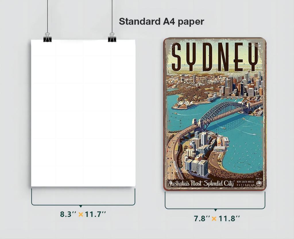 Famous City Landscape Posters Vintage Metal Signs Budapest Malta Sydney Tin Plate Retro Home Wall Art Decor Room Decoration