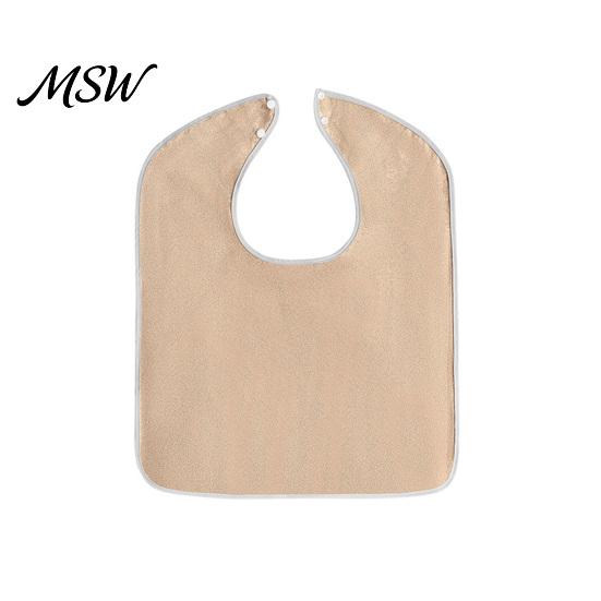 Machine Washable Mealtime Bibs Adult Large Bib, Solid Color Waterproof Clothing Protector, with Deep Crumb Protectors Catcher Design, Adjustable Snap S хаки