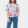 Carhartt WIP Womens S/S Verdanta Shirt White Floral Print Cuban Collar Shirt Women shirts I030049-0RZ-4G