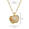 ZAKOL French Shell Zircon Necklace For Women Gold Color Stainless Steel Zircon Love Heart Clavicle Chain Choker Wedding Zircon