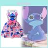 Lilo Stitch Mädchenkleid aus Baumwollmischgewebe mit Cartoon-Muster für Kinder von 3 bis 8 Jahren