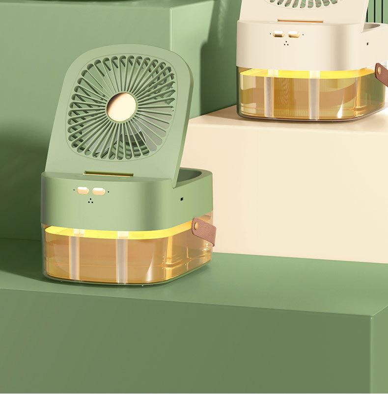 Portable USB Silent Humidifying Spray Fan with Timer & Remote