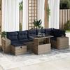 VidaXL Garden Lounge Set 8pcs with Brown Cushions Wicker Acacia, Outdoor Sofa Set, Garden Furniture, 3327951