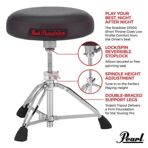 Pearl Roadster Drum Throne (Short Type) D-1500S