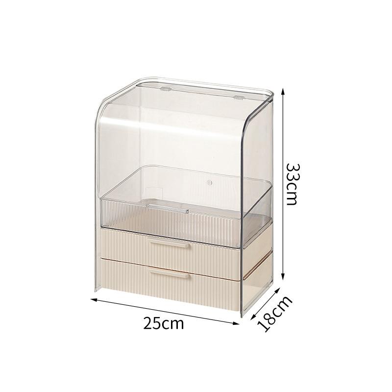 Transparent vanity case pet dustproof drawer Xiaohongshu same desktop finishing large-capacity cosmetic storage box