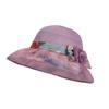 Women Sun Hat Mesh Yarn Wide Brim 3D Flower Decor Bucket Hat Outdoor UV Protection Beach Cycling Basin Hat