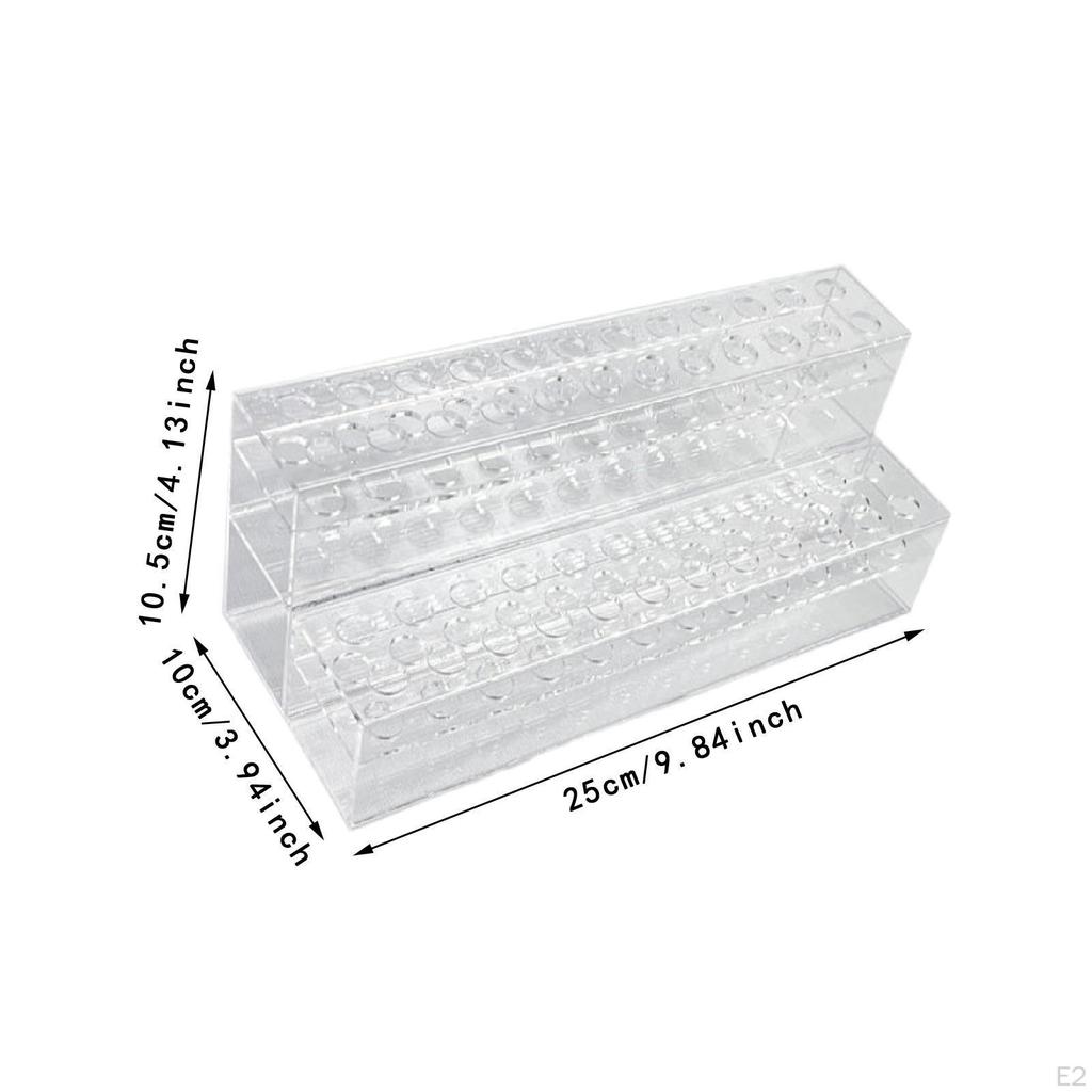Traditional Chinese Hairpins Holder Pen for Desk 2 Tiered 48 Slots Acrylic Transparent