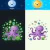 Glow-In-The-Dark Painted Octopus Toilet Sticker Self-Adhesive Removable Wall Decals Home Decor Luminous Car Sticker