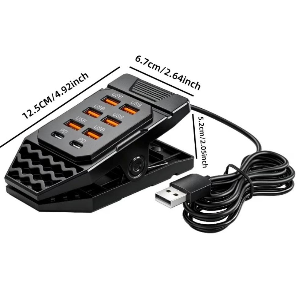 Data Channel USB Splitter Clamp-Mounted Desktop USB Charger Charging Station Desktop