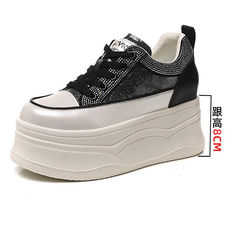 

8CM thick sole inner height increase foam sole non-slip small white shoes women s autumn and winter women s casual single shoes children s shoes ve 40