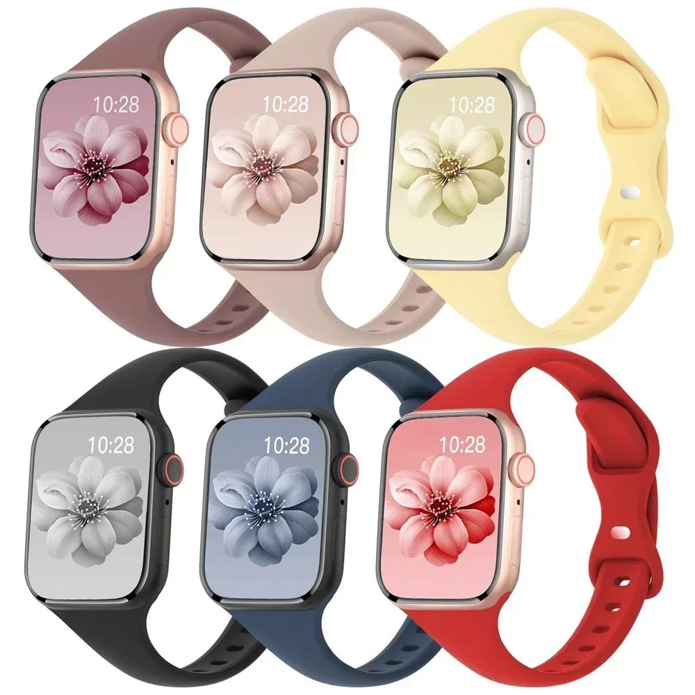 Slim Silicone band For apple watch 11 10 46mm Ultra 3-2 49mm series 9-8-7 41mm 45mm 44mm sport bracelet iwatch 4 6 5 SE 3 Strap