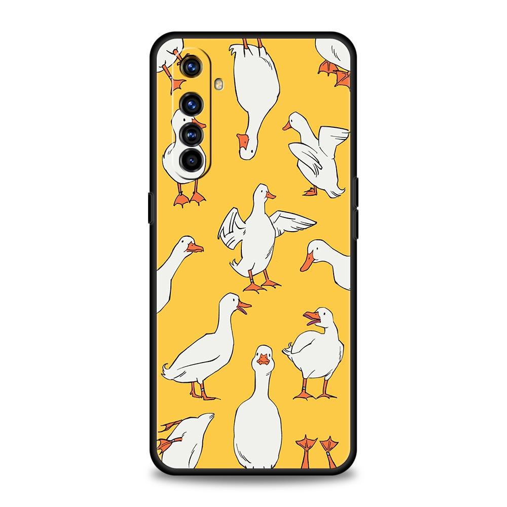 For Realme GT Neo 2 3 3T 5 Case For Realme 12 11 5G 10 9 8 5G 7 6 GT5 GT3 GT2 Pro Plus C21 C11 C25 Cover Cartoon Duck Goose Game