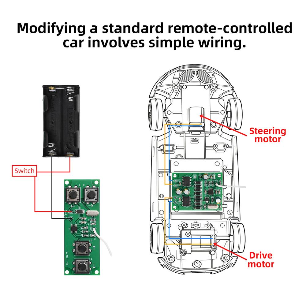 4-Channel 2.4G Wireless Remote Control Board Kit For Toy Cars Boats Tanks With Stable 50M Range And 10A High-Current Drive