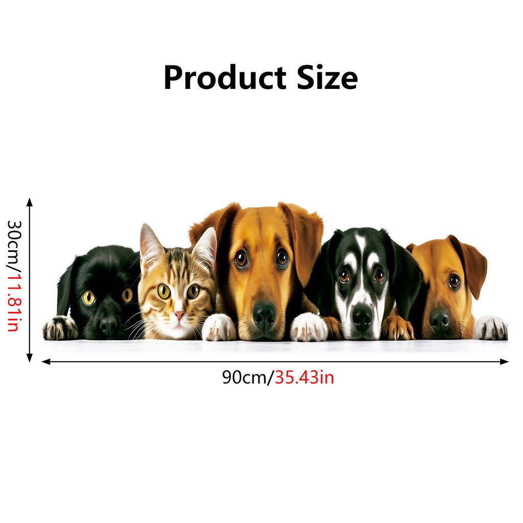 Cute Realistic Animal Peeking Window Stickers Creative Glass Decor Festival Decoration Home Shop Window Clings Adorable Animal Wall Stickers