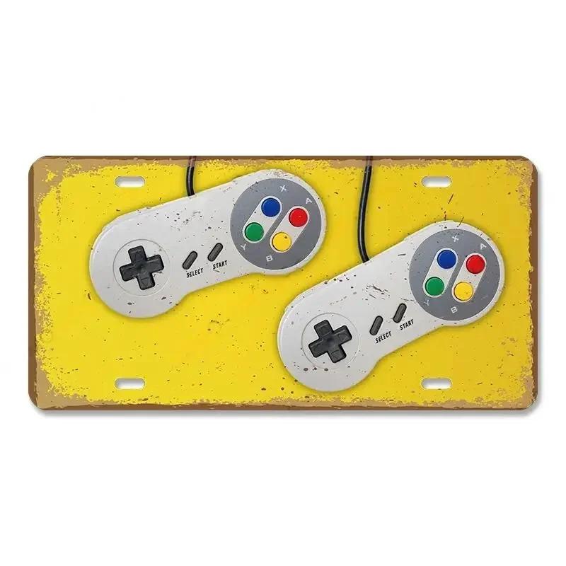 Vintage Video Game License Plate Metal Sign Playstation Gamer Metal Tin Poster For Boys Play Room Workshop Home Wall Art Decor