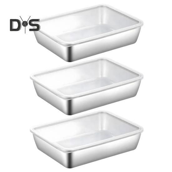 Stainless Steel Lunch Box with Transparent Lid Leakproof Food Container for Cheese Deli Meat Fruits Oven Baking Picnics Raised Bottom Patterns Food