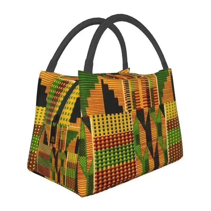 Kizomba Samakaka Ankara Print Insulated Lunch Bag for African Pattern Wax Design Cooler Thermal Bento Box Office Picnic Travel