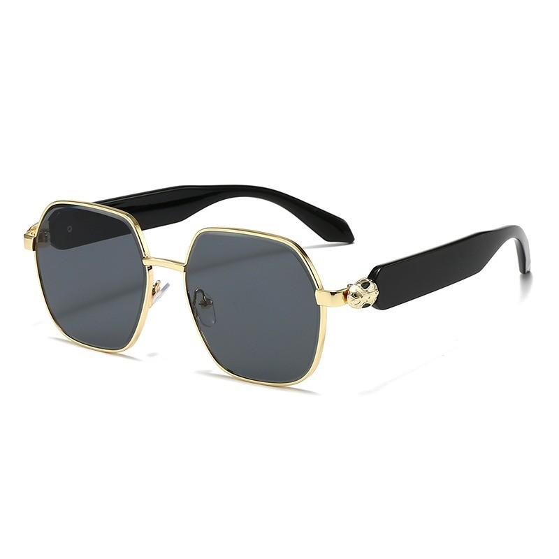 Geometric Polygon Sunglasses With Uv400 Protection For Fashionable Outdoor Wear GoldFrameBlackGray