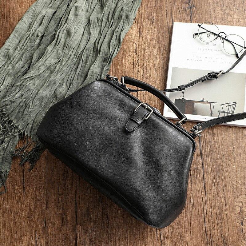 Johnature Retro natürliche weiche Rindsleder Frauen Tasche handgemachte große Kapazität Handtasche lässige Umhängetaschen