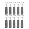 10Pcs Aluminum Alloy Emergency Survival Whistle Double Tube High Frequency Survival Whistle with Keychain