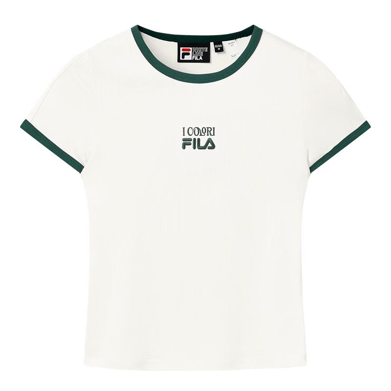 FILA Women's 2026 Summer Slim-fit Ribbed Short Sleeve T-Shirt