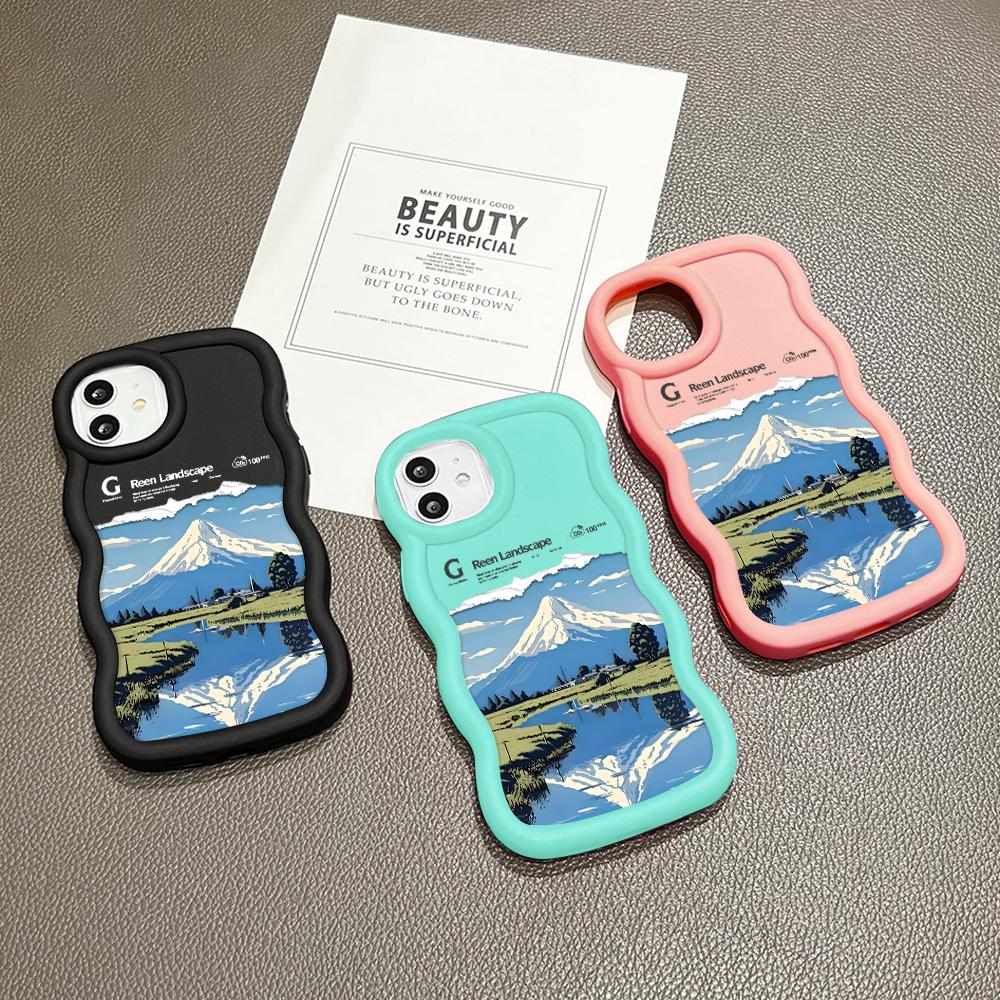 Big Wave Edge Miękki silikonowy materiał Macaron Etui na telefon Odporne na wstrząsy Ochronna gumowa obudowa do OPPO Reno Realme Infinix Tecno