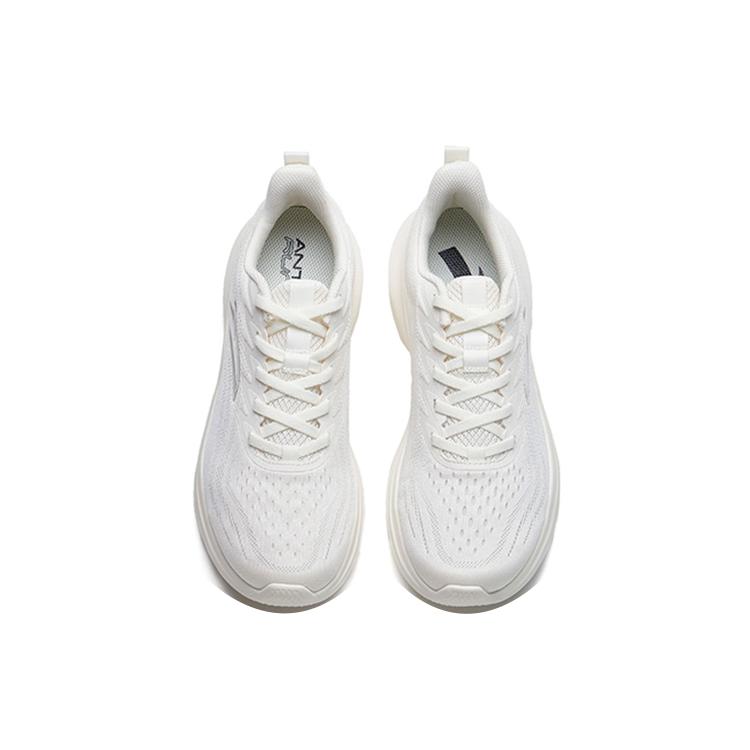 Anta Running Collection Cushioning Slip Resistant And Abrasion Resistant Low Top Sprint Running Shoes Men's Ivory White
