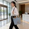 Simple Urban Style Pu Water Bucket Handbag With Detailing For Daily Wear