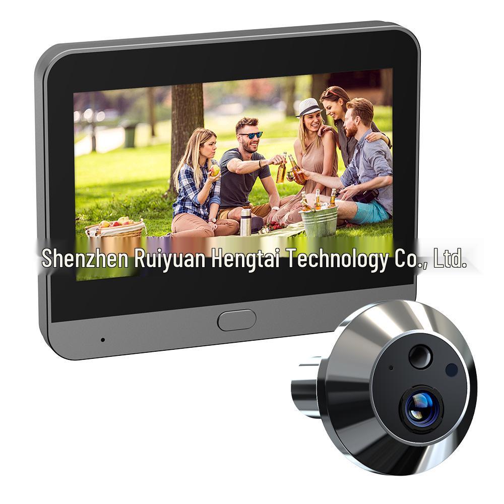 4.3-Inch Screen WiFi Smart Doorbell with Video Monitor and Alexa/Google Compatibility