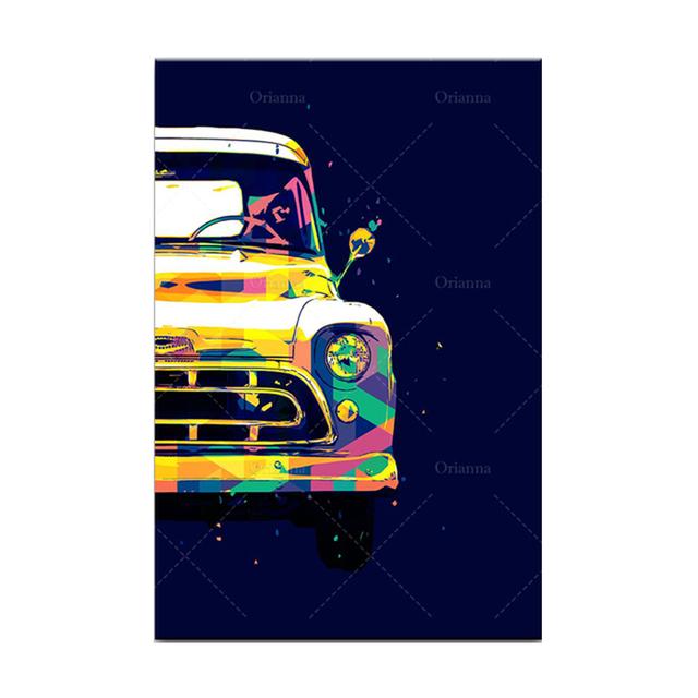 Modern Japanese Retro SuperCar Abstract Graffiti Wall Art Picture Modular Canvas Painting Posters Prints Living Room Home Decor No Frame