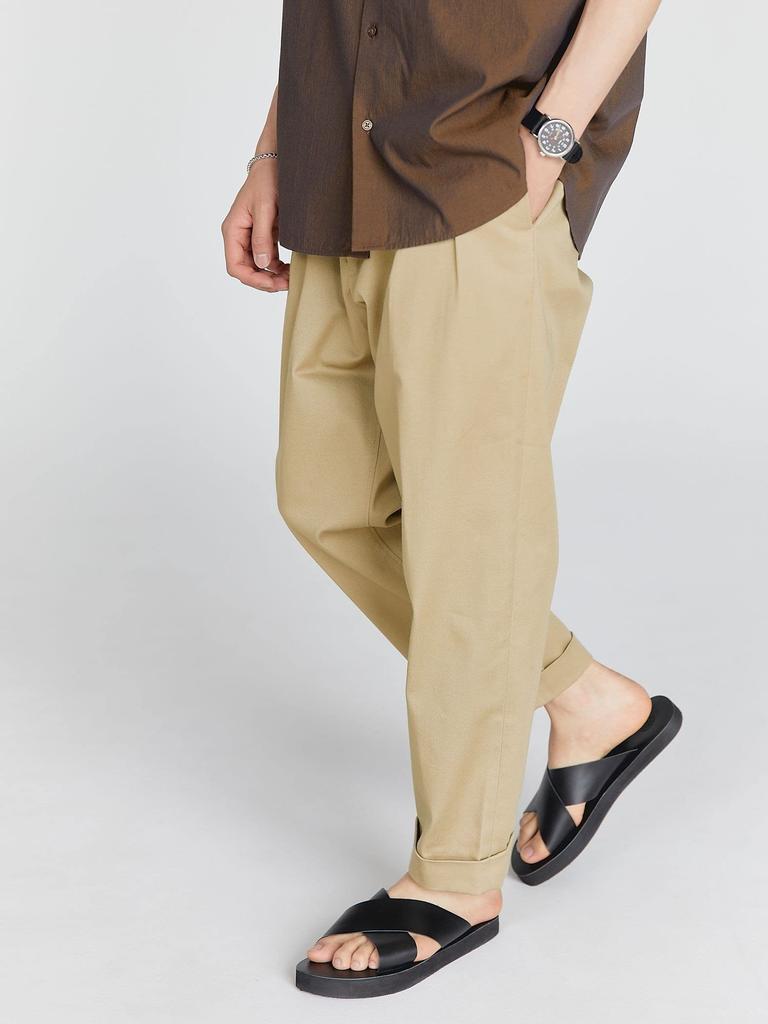 [United Arrows Green Label Relaxing] Special Order [Web Exclusive] <3/2 WORKS> GLR 2-Pleat Chino Pants, Size 32145993214, 2370 Beige (23), L