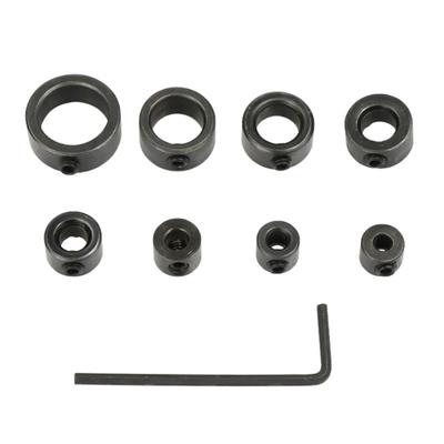 8Pcs Drill Bit Depth Stop Collar Set Adjustable Positioner Rings Split Rings 3-16mm with Wrench for Woodworking Tools