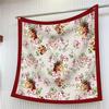 Luxury 90CM Twill Silk Scarf Wrinkle-Resistant Breathable Flower Print Scarf Lightweight Square Head Scarf Women Girl